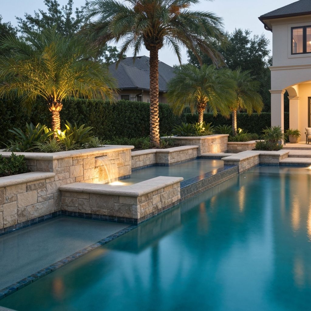 Swimming pool and hardscape